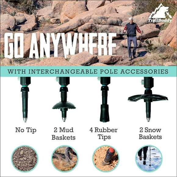 axGear Trekking Pole Adjustable Hiking Stick Collapsible Walking Cane Carbon Fiber