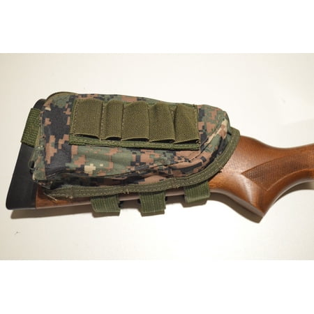 Buttstock Shotgun Rifle shell holder Cheek Rest Pouch - Marine Camo