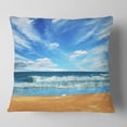 thumbnail image 2 of Designart Bright Blue Waters and Sky in Beach - Seashore Throw Pillow - 18x18, 2 of 5
