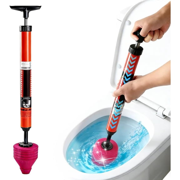 High Pressure Toilet Plunger, 2026 New Powerful Air Drain Unclogger, Toilet Auger Clog Remover Tool Sink Plunger Bathroom Toilet Unclogger Tool Heavy-Duty Clog Remover for Bathroom Drains (1Pcs)