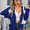 thumbnail image 4 of SHTXOZHI Women's Long Sleeve Button Down Sweater Cardigan Cute Embroidery Knit Cardigan Fall Outfit, 4 of 7