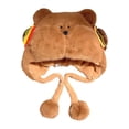 thumbnail image 2 of Gorro de peluche de invierno, divertido accesorio para fotos, cálido y suave para vacaciones al aire libre en la calle. Caqui, 2 of 8