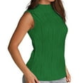 thumbnail image 5 of cfhntfmh Tank Tops for Women Textured Mock Neck T-Shirts Lounge Solid Color Slim Sleeveless Tunic Clothes, 5 of 5