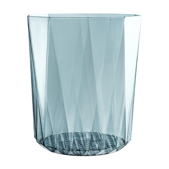 veasfak Open Top Transparent Trash Can 10 L Capacity Garbage Can for Apartment Hotel Blue