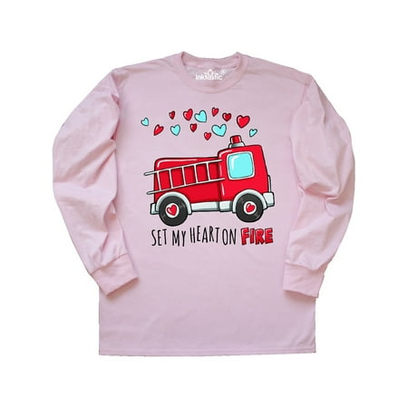 Inktastic Set My Heart On Fire Valentine Fire Truck With Hearts