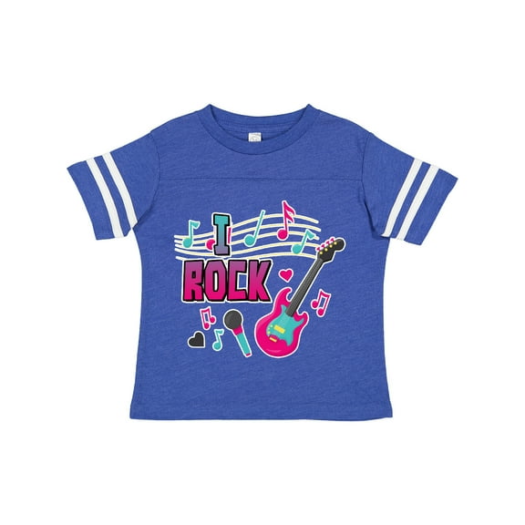 Inktastic I Rock with Guitar Microphone and Music Notes Boys or Girls Toddler T-Shirt