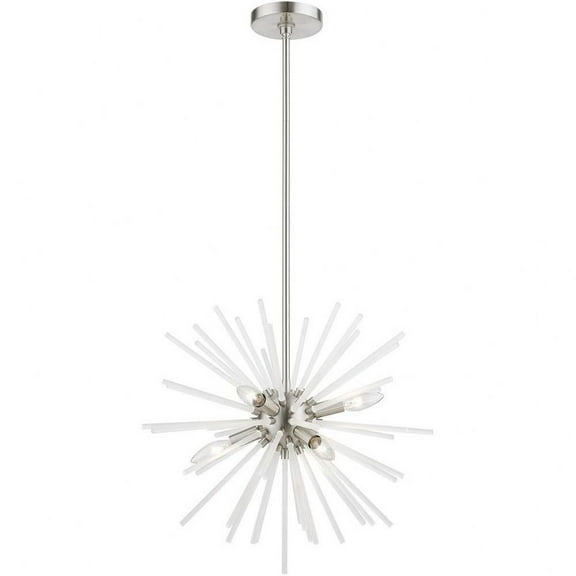 6 Light Pendant in Sparkling Style-25.25 inches Tall and 20 inches Wide-Brushed Nickel Finish Bailey Street Home 218-Bel-4829301