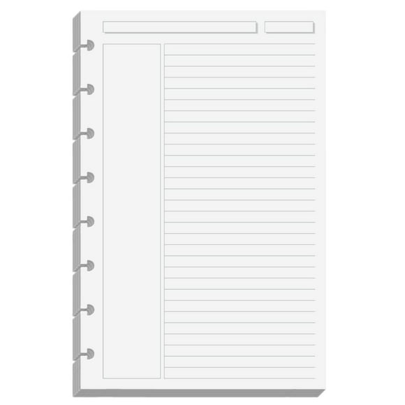 Levenger Circa Annotation Recharge de Papier Disque Ligné 1/4 Pouce, Inserts pour Disque et Planificateur, 300 Feuilles, Junior