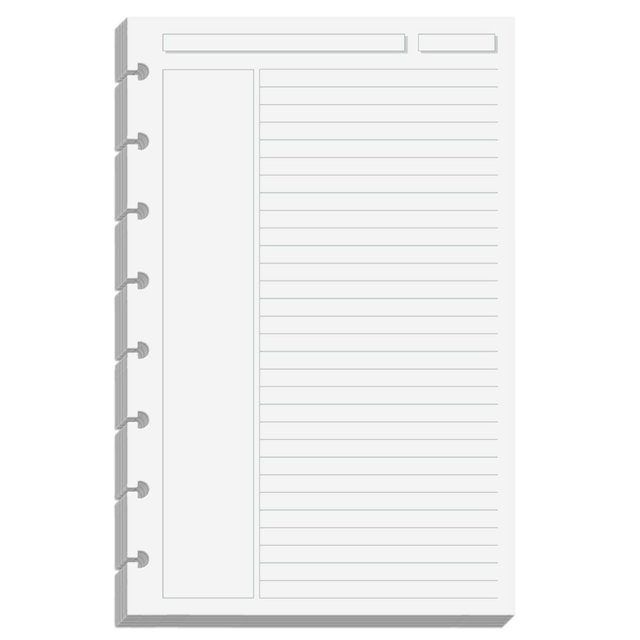 Levenger Circa Annotation 1/4 Inch Ruled Discbound Paper Refill, Disc Notebook and Planner Inserts, 300 sheets, Junior