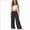 B59--Black, variant on 5-6 Years Teen Girls Linen Pants Drawstring Elastic Waist Wide Leg Pants Beach Trousers With Pockets Casual Sweatpants Parachute Joggers Pants Khaki Sports Pants