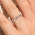 thumbnail image 4 of Vintage Look Diamond Moissanite 18K Rose Gold Over Silver Wedding Band Unique Moissanite Matching Band Anniversary Women Gift, 4 of 4