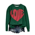 thumbnail image 4 of WTXUE Women's Valentine's Day Sweatshirt Love Heart Graphic Print Long Sleeve Crewneck Pullover Shirts Athletic Sweatshirts Soft Sweatshirts Warm Sweatshirt Soft Sweatshirts Green 3Xl, 4 of 4