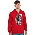 thumbnail image 5 of Retro Astronaut NASA Worm Logo Zip Up Hoodie Men's Women's Brisco Brands S, 5 of 6