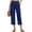Navy, variant on MLQIDK Pedal Pushers for Women Capri Pants Trendy Summer Elastic Waist Knee Length Lightweight Capris Dressy Casual Crop Capris with Pockets Gray 3XL