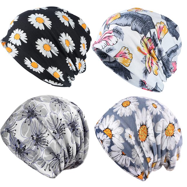 Gorros de algodón para mujer JarSehera, 4 pares