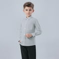 thumbnail image 5 of Miluxas School Uniform Top Shirt Boys' and Toddler Long Sleeve Button Up Dress Shirts, 5 of 6