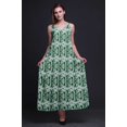 thumbnail image 2 of Bimba Robe Longue Maxi Imprimée à Bretelles Spaghetti Ajustables en Rayonne Teinture sur Nœuds pour Femmes Boho-TG, 2 of 4