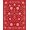 Red, Pattern 2, variant on ODIKA 4'x6' Machine Washable Non-Slip Area Rug, Jolly Celebration Enchanted Yuletide Welcome High Traffic Rug, Red, 605543