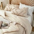 thumbnail image 3 of Queen Comforter Set Beige Tufted Comforters Sets Bedding for Queen Bed 3PCS Boho Comforter Soft Fluffy Lightweight Comforter with 2 Pillow Cases for All Season, 3 of 12