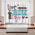 thumbnail image 2 of Ambesonne Live Laugh Love Kitchen Curtains, Kisses Hearts, 55"x39", Multicolor, 2 of 3