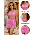 thumbnail image 4 of Women'S High Waisted Swimsuit Tummy Control Swim Skirt Two Piece Swim Suit 2025 Retro Bikini Sets Pink M, 4 of 6