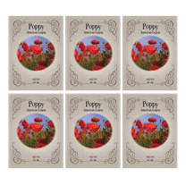 6 Pack Valley Greene Heirloom Variety Red Corn Poppy Flower Seeds 100 mg/package Non GMO Seeds
