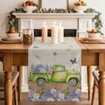 thumbnail image 2 of Table Runner 72 Inches Long for Kitchen Dining, Blue Purple Floral Dresser Scarf Farmhouse, Dining Table Decorations for Wedding/Parties, Spring Vintage Hydrangea Flower Truck 16 x 72 In, 2 of 8
