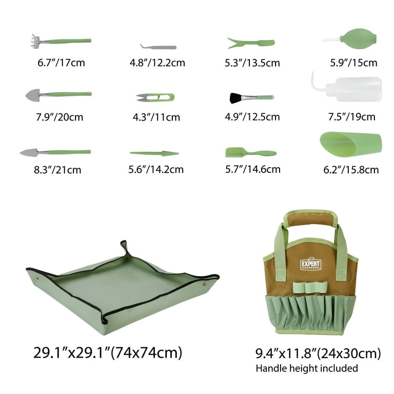 Expert Gardener Indoor Stainless Steel Gardening Tool Set, 14