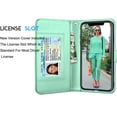 thumbnail image 5 of Tekcoo Wallet Cases For iPhone XS Max / iPhone XR / iPhone XS / iPhone X, Luxury [Aqua] License Cash Credit Card Slots Holder Carrying Flip Cover [Detachable Magnetic Case] & Kickstand + Lanyard, 5 of 6