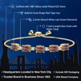 thumbnail image 2 of Gem Stone King 6.51 Ct Red Tiger Eye E-F Lab Grown Diamond 18K Yellow Gold Plated Silver Bracelet for Women, 2 of 4