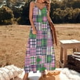 thumbnail image 3 of Summer Plaid Pink Madras Patchwork Sleeveless Dress Loose Women's Dress Dresses Luxury Evening Dresses, 3 of 9