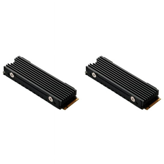 2X M.2 2280 NVMe Heatsink M.2 SSD Heatsink Cooling Pad Aluminum Dissipation with Thermal Pad for M2 2280 Ssd Black