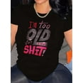 thumbnail image 2 of Letter Print, Casual Crew Neck Short Sleeve Top for Spring & Summer, Women's T-Shirt, 2 of 4