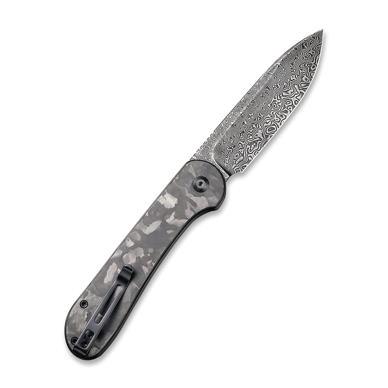 CIVIVI Pocket Folding Knife Button Lock Elementum 3.47" Damascus Blade C2103DS-3