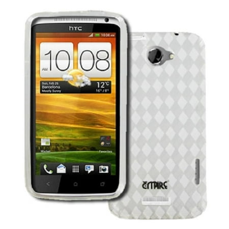 - Empire Clear Diamond Pattern Flexible Poly Skin Case for HTC One X+