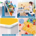 thumbnail image 5 of Toddlers Activity Table 7 in 1 Kids Activity Table and Chairs Set with 152Pcs Large Marble Run Building Blocks, Sand/Water Table, Kids Learning Play Table Toys for Girls Boys Toddler,Blue, 5 of 14