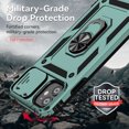 thumbnail image 2 of iPhone 16 Plus Kickstand Armor Case with Slide Camera Lens Protection Cover Built-in 360° Rotate Ring Holder Stand Magnetic Military Shockproof Phone Cover Case for iPhone 16 Plus,
Green, 2 of 8