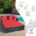 thumbnail image 5 of Costway Outdoor Patio Rattan Daybed Thick Pillows Cushioned Sofa Furniture Red, 5 of 12