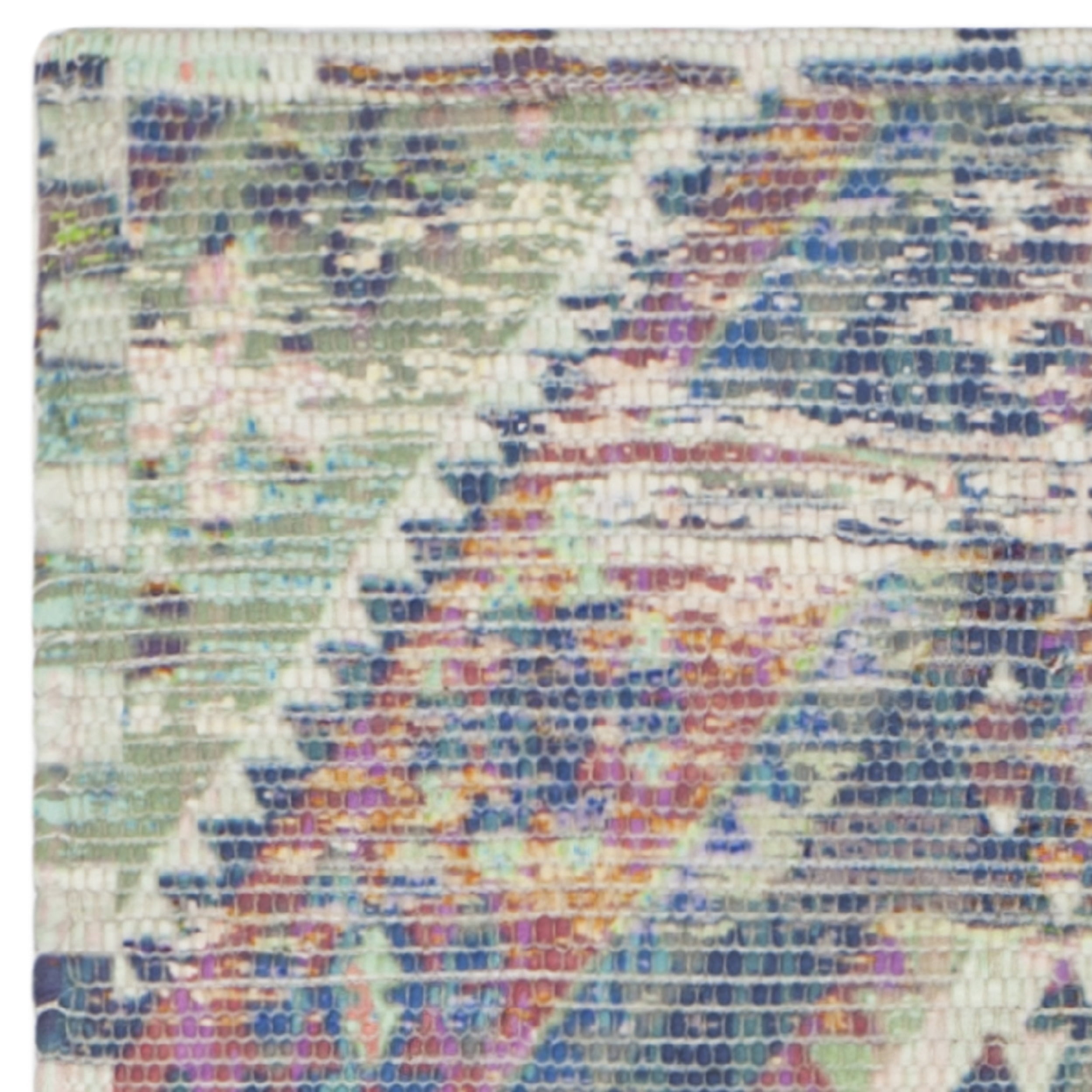 SAFAVIEH Saffron Harmon Geometric Cotton Runner Rug, Royal Blue/Fuchsia, 2'3" x 10'