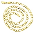 thumbnail image 2 of 10K 20 Yellow Solid Gold 5mm Diamond Cut Figaro Chain Link Necklace with Lobster Clasp, 2 of 3