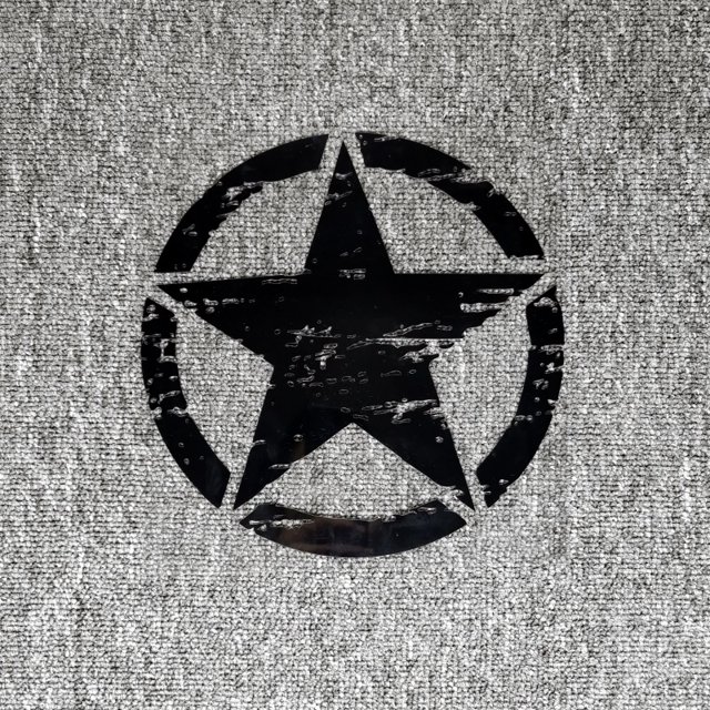 HENGFAYCar Stickers Five-Pointed Stars Battle Damage Reflective Decoration For Door Engine Hood Prado Tacoma Pick-up Trunks