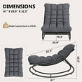 thumbnail image 7 of GAOMON Outdoor Rocking Chair, 350 Lbs Capacity Modern Metal Rocker Chair with Thick Chushion, Comfy High Back Lounge Chair for Patio, Balcony, Garden, Living Room, Grey, 7 of 7