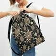 thumbnail image 3 of Xoenoiee Turtle Flower Print Drawstring Backpack for Men Women, Waterproof Gym Bag Sackpack Sports Bag Draw String Backpacks for Cycling Basketball Soccer Yoga, 3 of 8