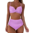 thumbnail image 2 of Traje de baño de mujer con escote en V profundo, cintura alta dividida, bikini sexy ajustado, 2 of 6