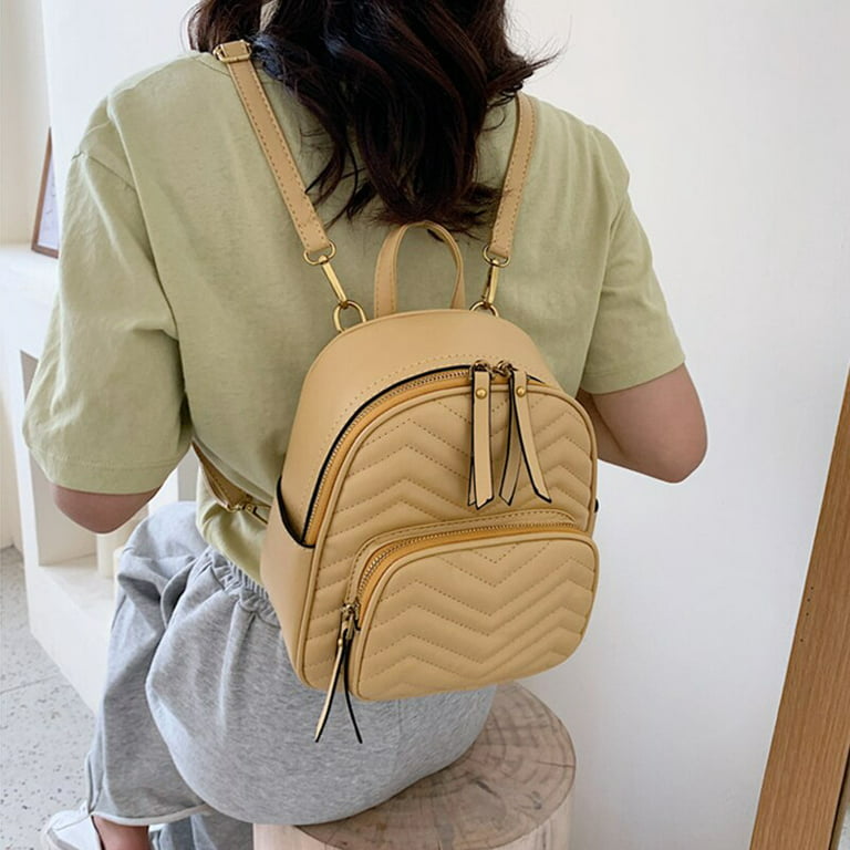 Women Leather Backpack Mini Soft Touch Multi-Function Small Backpack Female