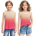 thumbnail image 7 of Ashirexll Girls Vest for Kids 3-15 Years Gradient Color Sleeveless Fashion Round Neck Tank Tops Soft Comfortable Camisole, 7 of 7