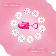 blinger® On The Go Mini Gem Stamper with 80 Hair Safe Jewels Perfect Gifts for Kids, Girls - Pink