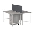 thumbnail image 2 of Hustle 2 Person Computer Desk with Drawers in Platinum Gray - Engineered Wood, 2 of 9