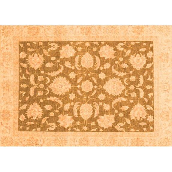 Ahgly Company Indoor Rectangle Oriental Orange Traditional Area Rugs, 5' x 8'