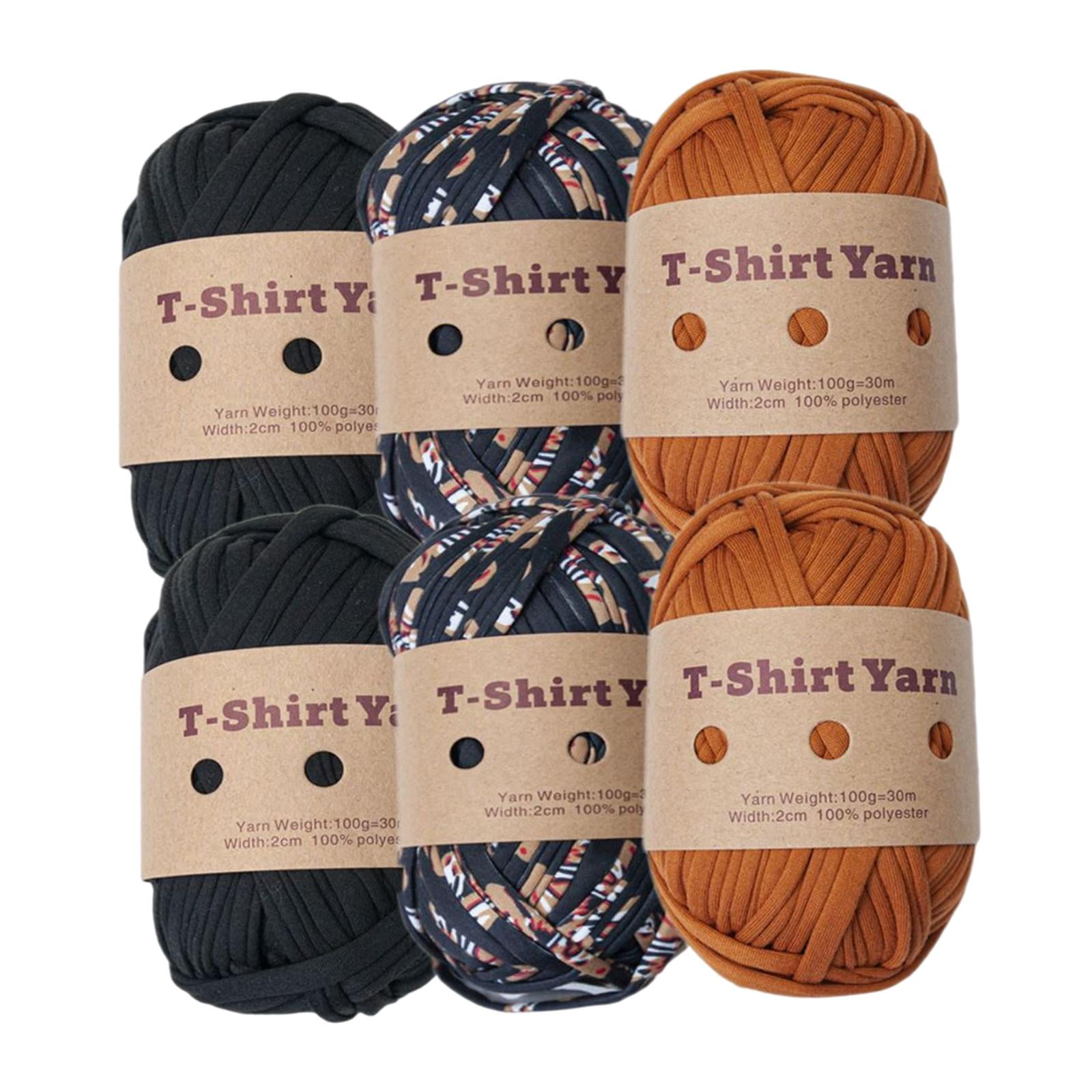 Wxqbjtam -Pack Knitting Yarn, T-shirt Yarn, 196 Yards Total Length, Chunky Yarn, Yarn for Set B